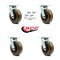 Service Caster 6 Inch High Temp Phenolic Swivel Caster Set with Roller Bearing and Swivel Lock SCC-30CS620-PHRHT-BSL-4 - alternate 6